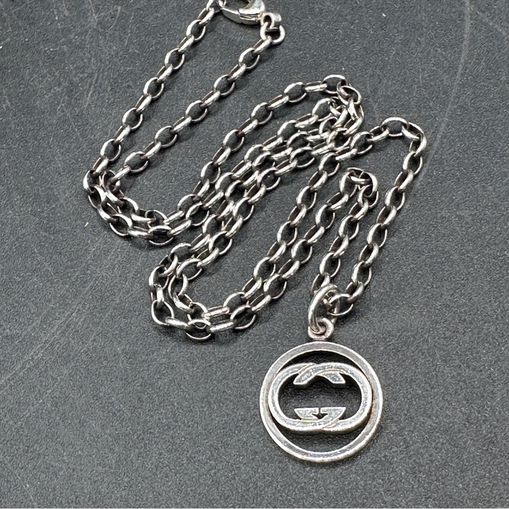 Gucci Sterling Silver Double G necklace